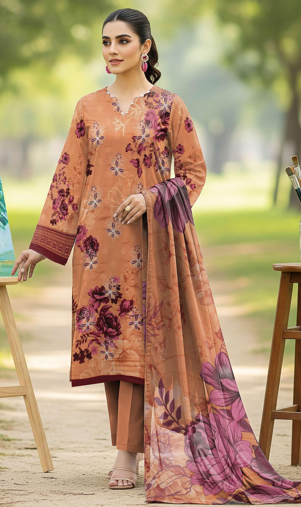 3Pc Ayeza Embroidery Lawn - AL 01