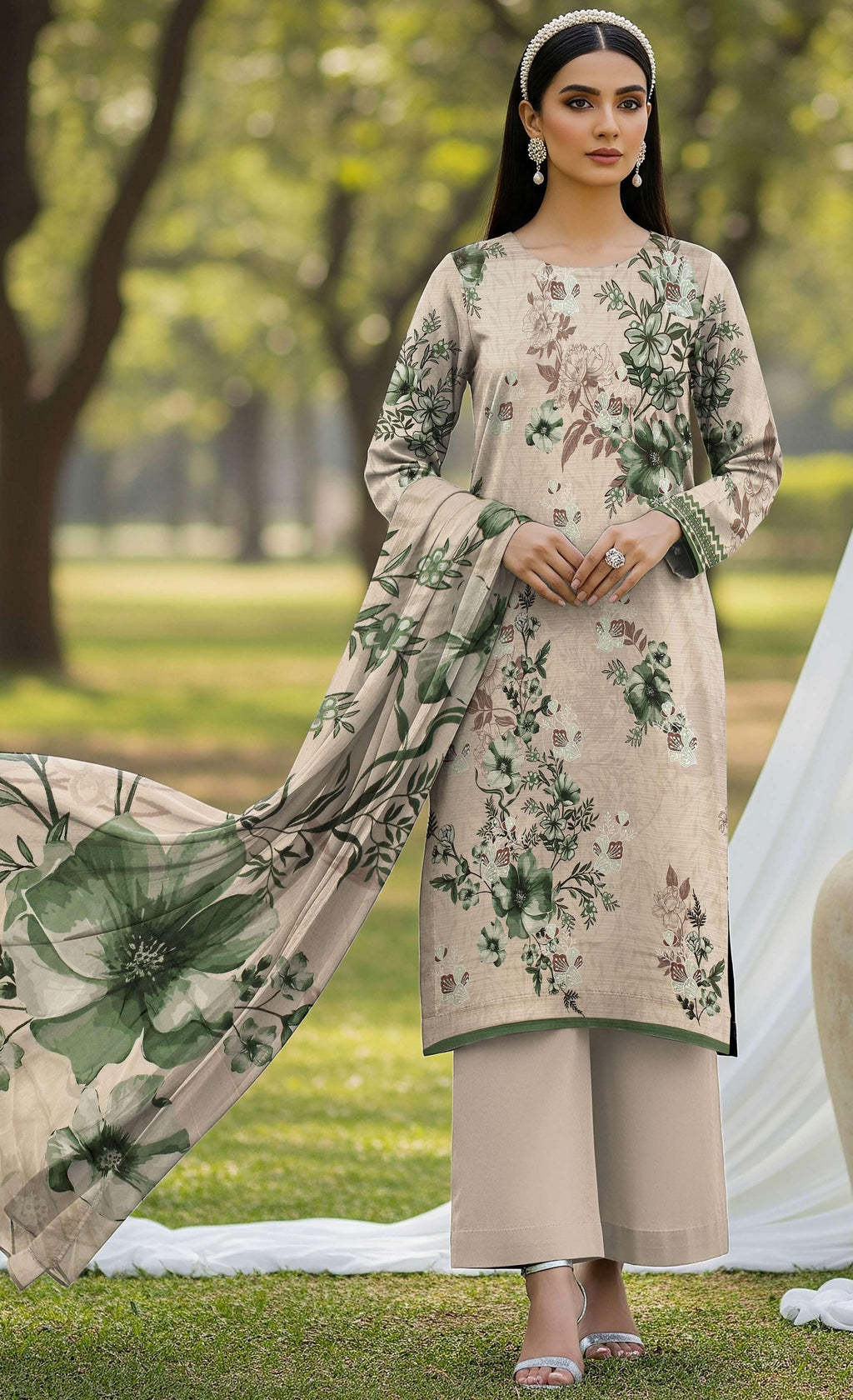 3Pc Ayeza Embroidery Lawn - AL 09