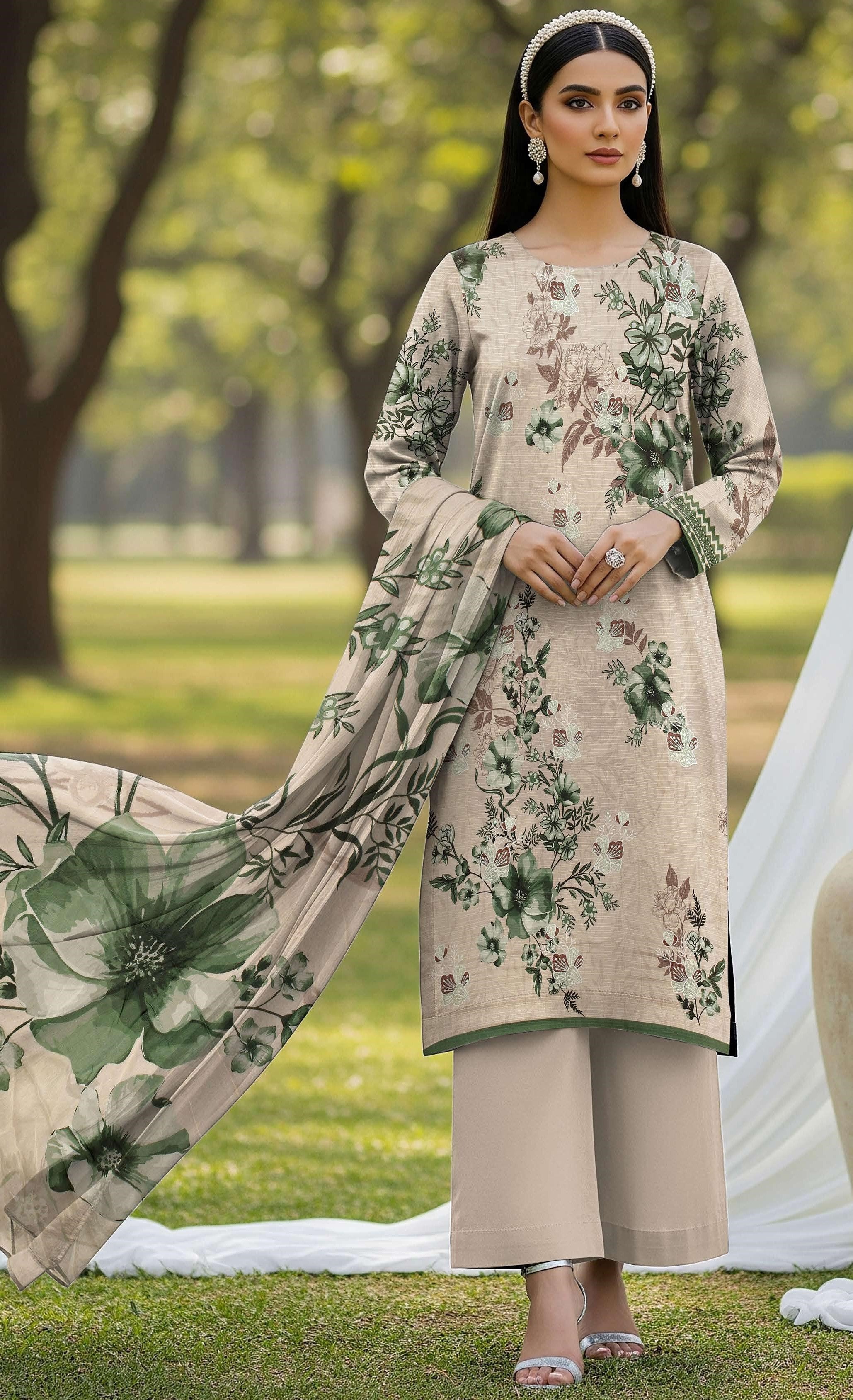 3Pc Ayeza Embroidery Lawn - AL 09