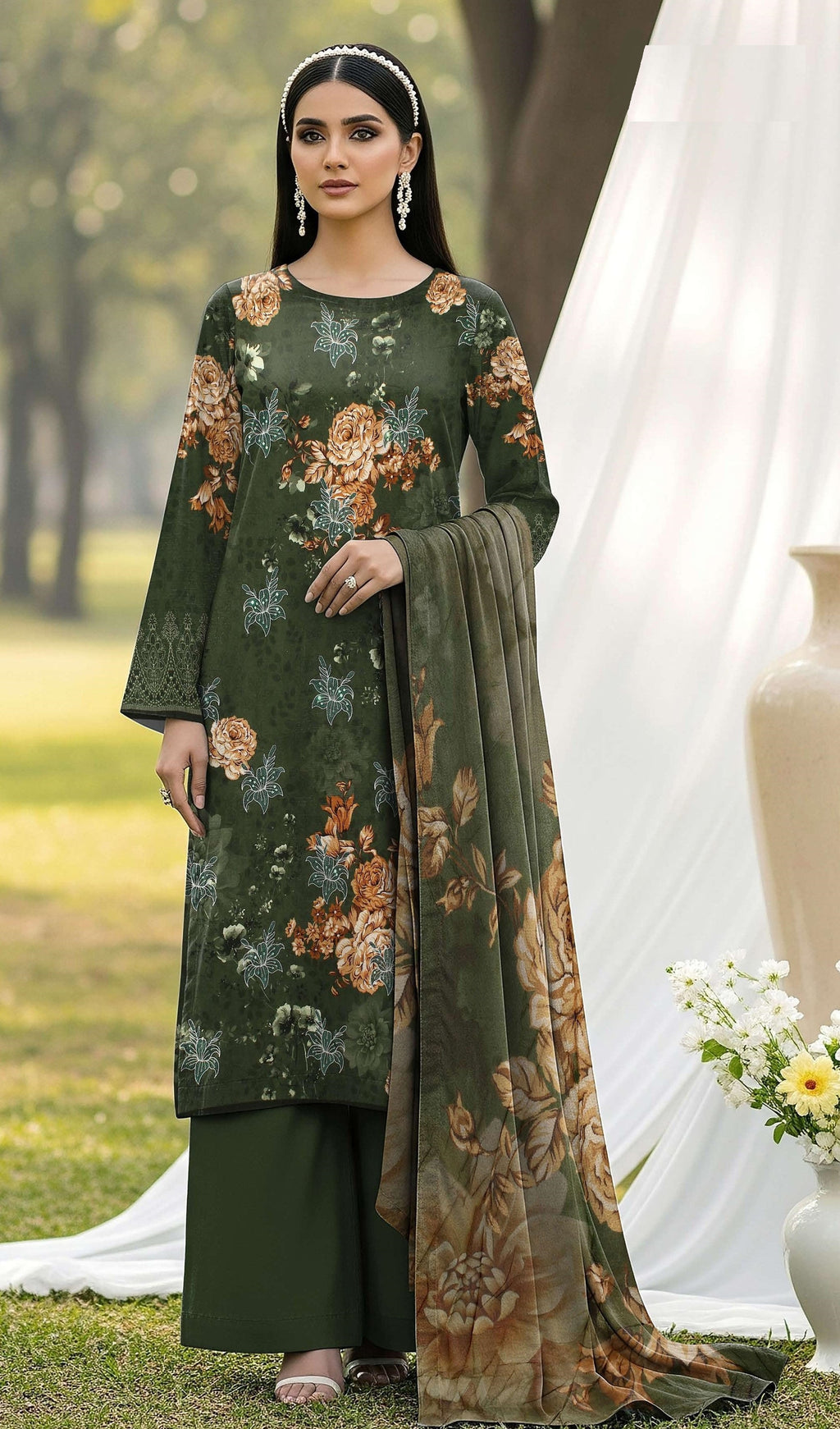 3Pc Ayeza Embroidery Lawn - AL 04