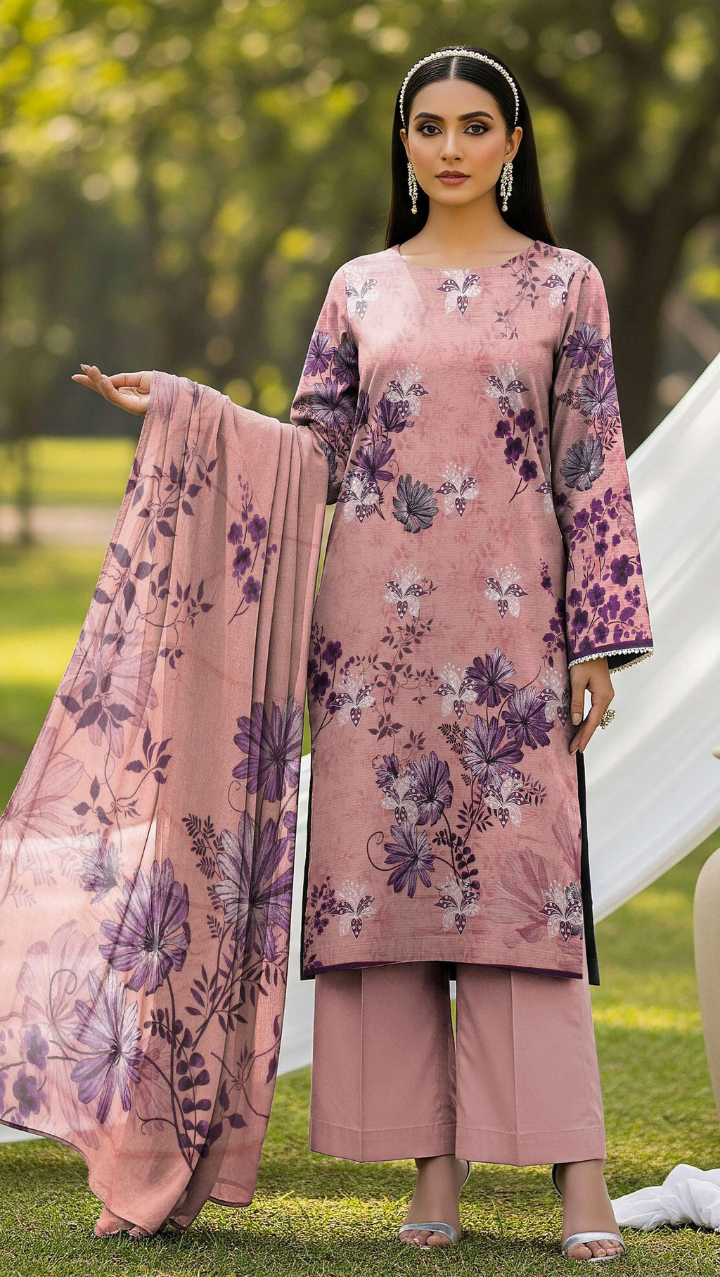 3Pc Ayeza Embroidery Lawn - AL 03