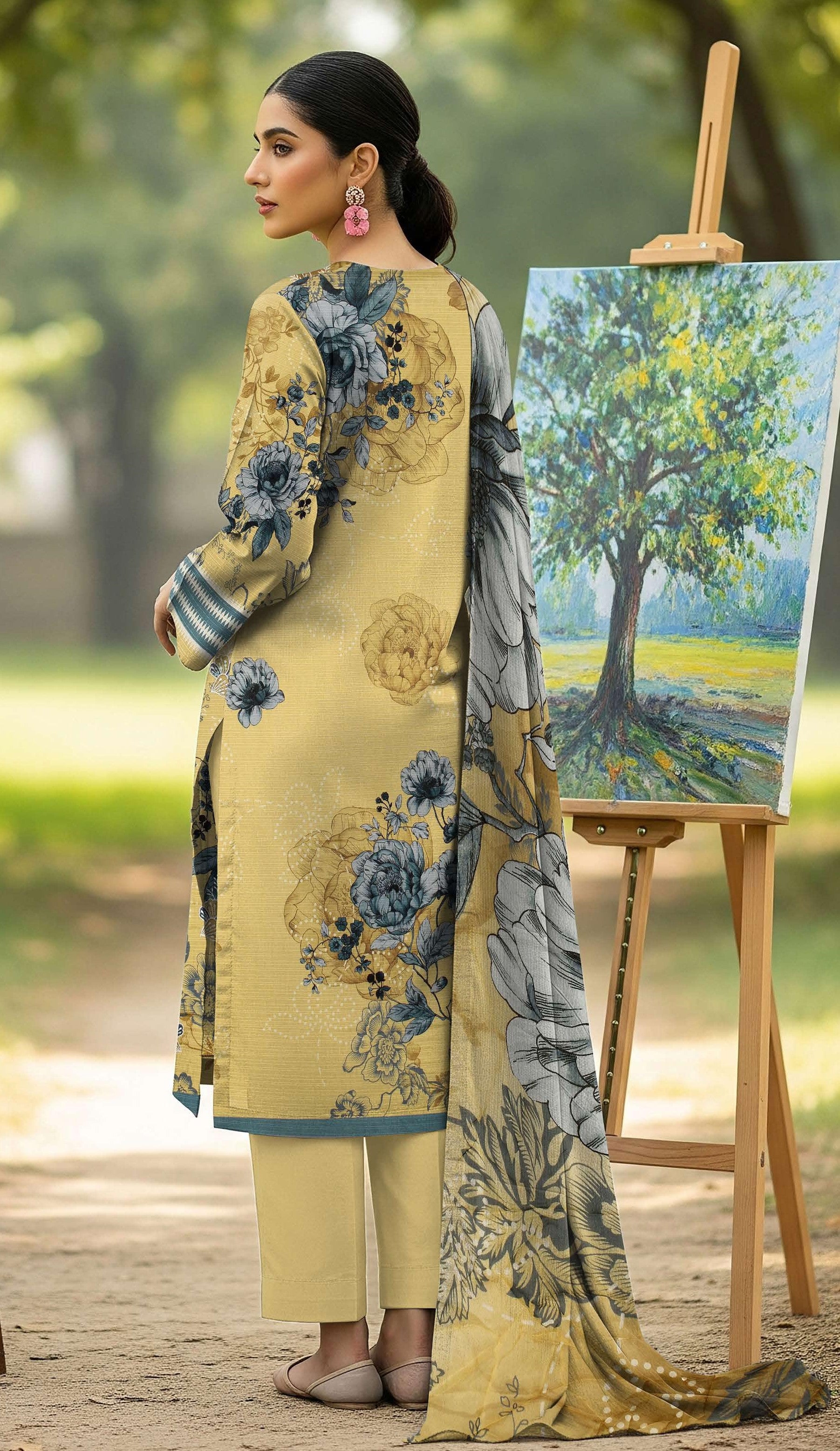 3Pc Ayeza Embroidery Lawn - AL 08