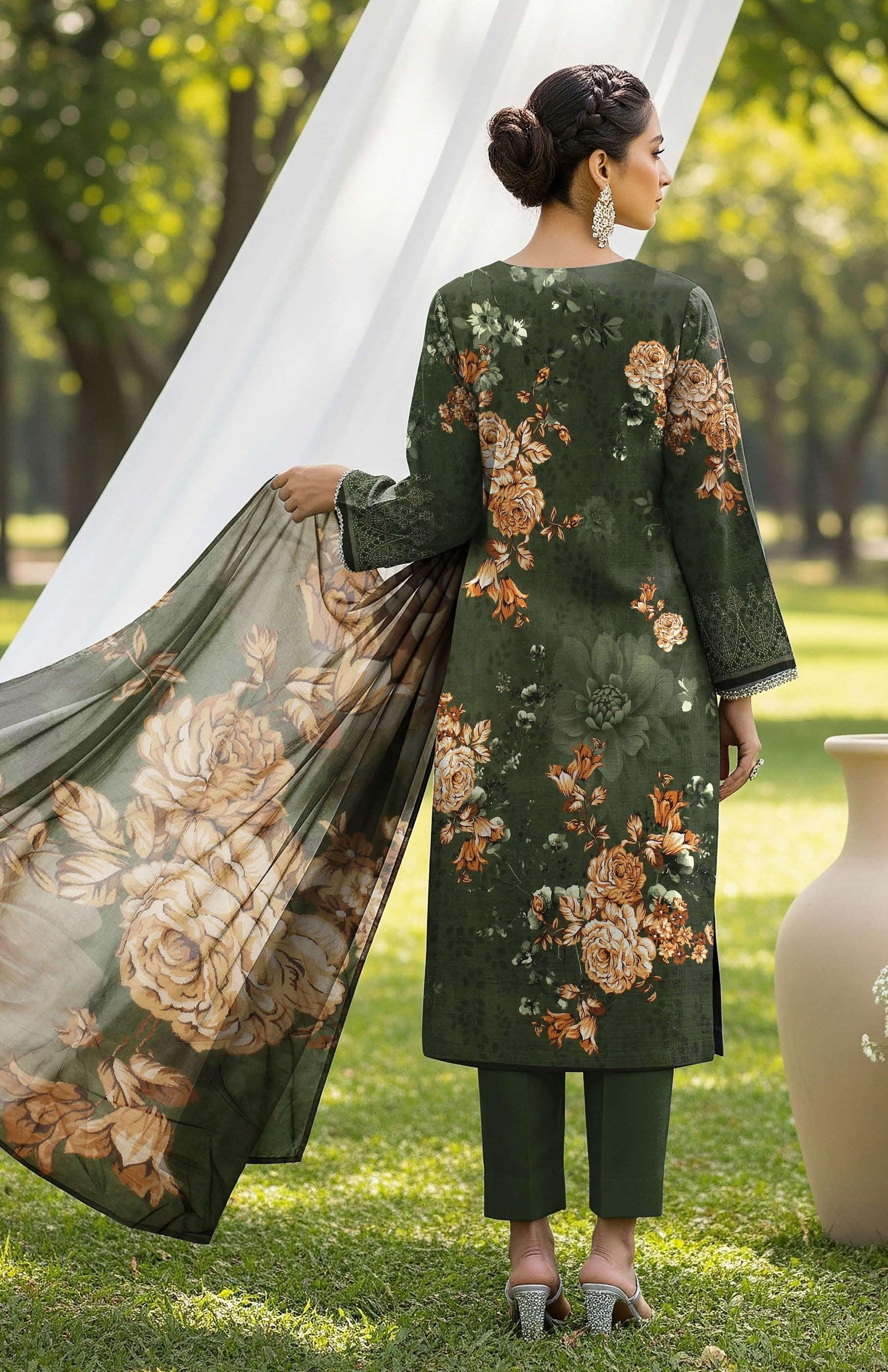 3Pc Ayeza Embroidery Lawn - AL 04