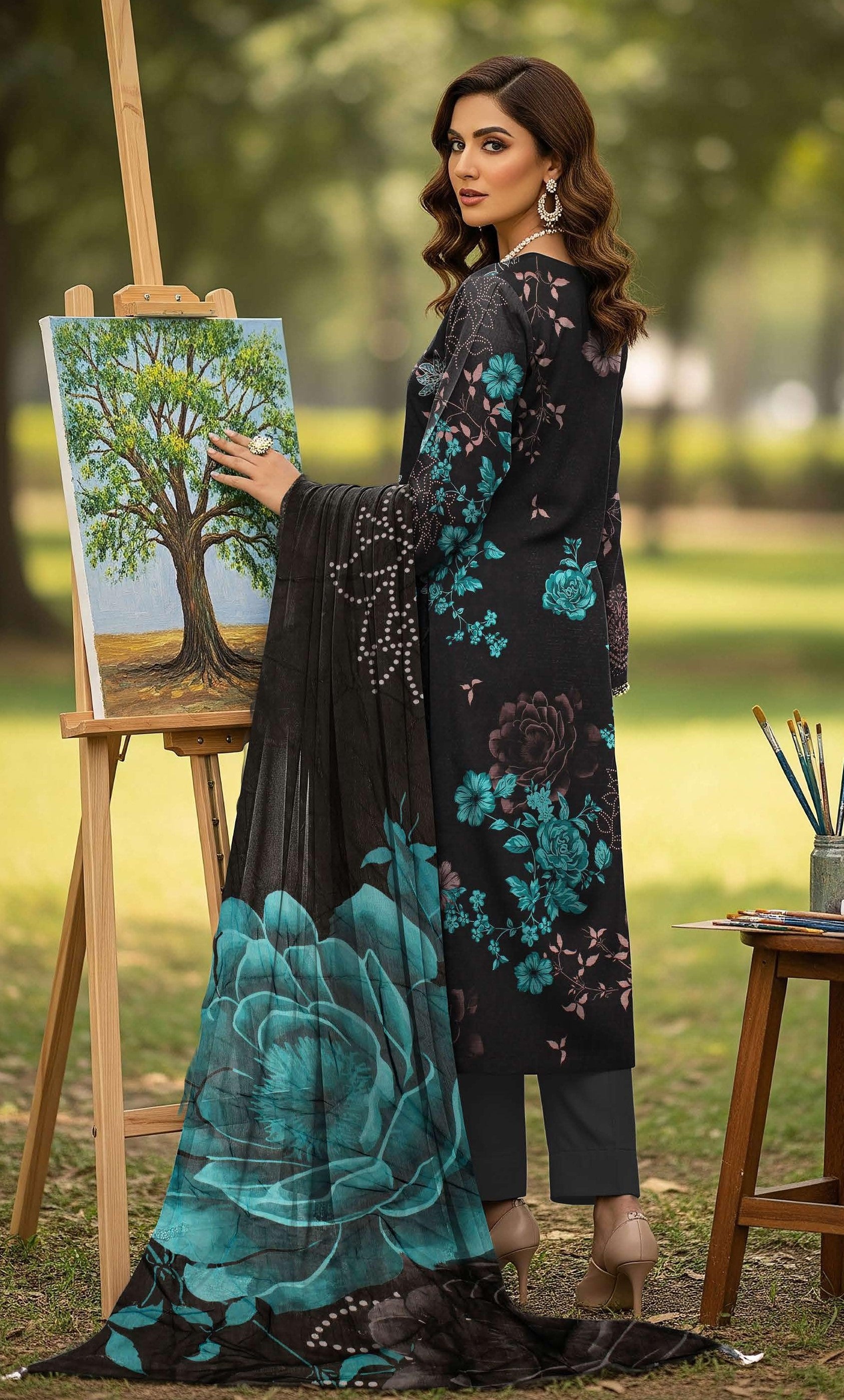 3Pc Ayeza Embroidery Lawn - AL 07