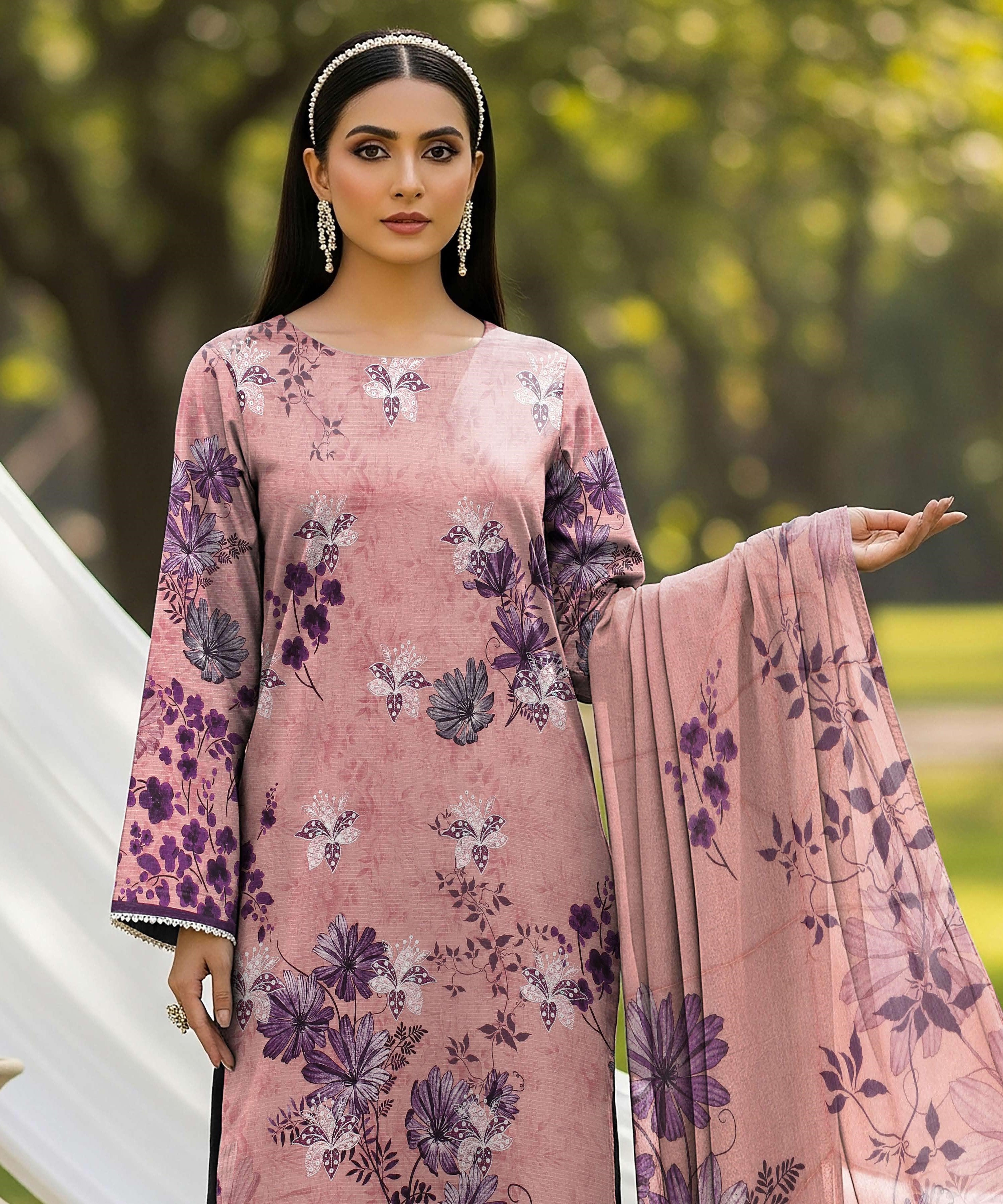 3Pc Ayeza Embroidery Lawn - AL 03