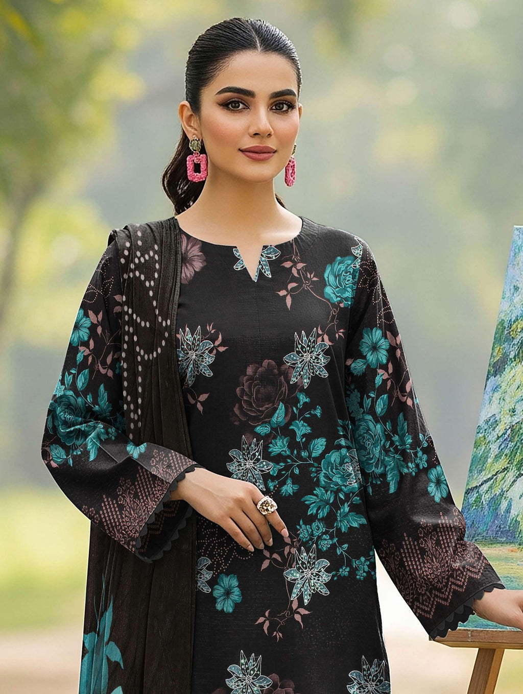3Pc Ayeza Embroidery Lawn - AL 07