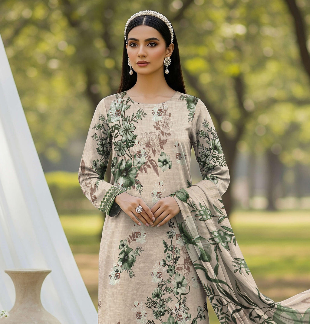 3Pc Ayeza Embroidery Lawn - AL 09