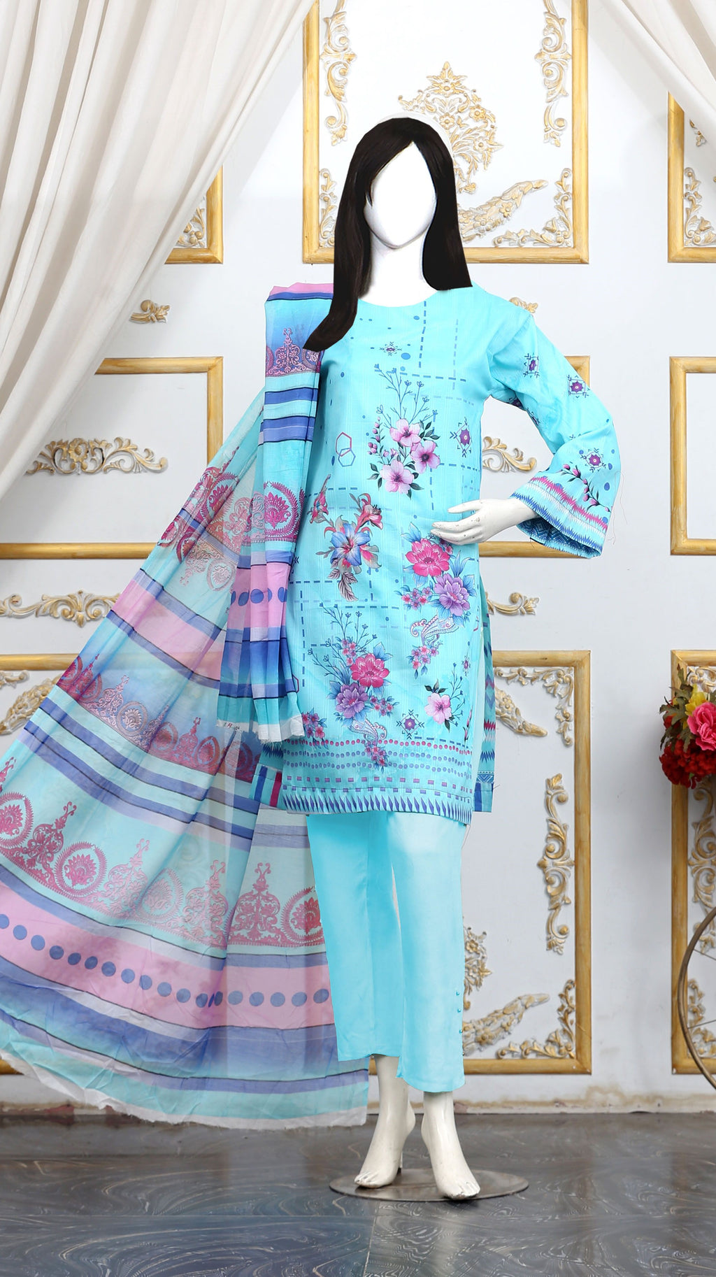 3Pc Aleez Lawn - AL 01