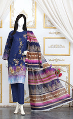 3Pc Aleez Lawn - AL 07