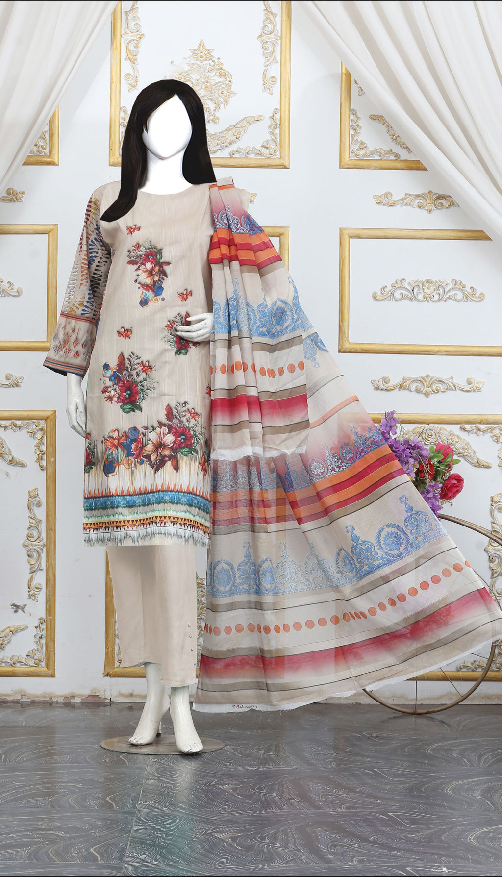 3Pc Aleez Lawn - AL 08