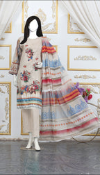 3Pc Aleez Lawn - AL 08