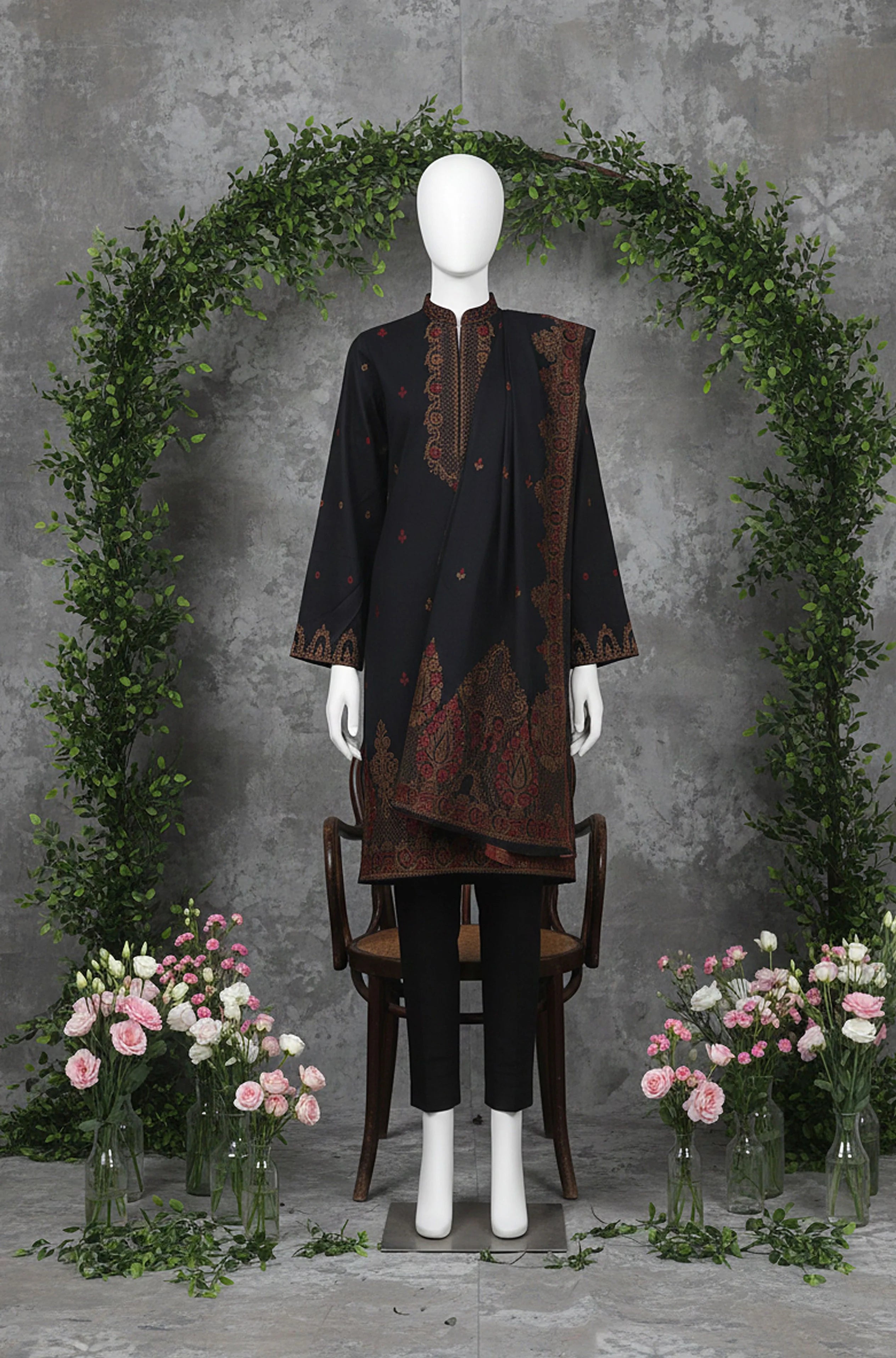 3Pc Rangoli Jacquard Lawn - RJL 06